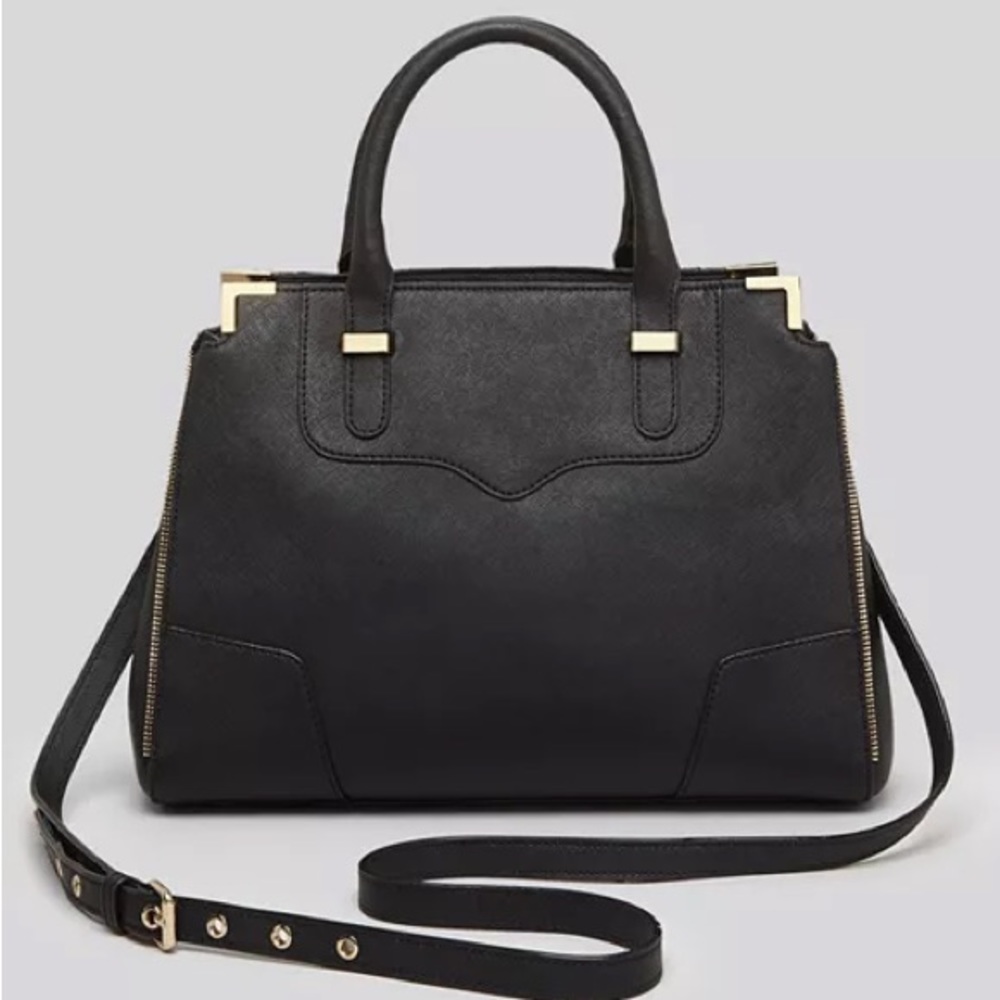 Rebecca Minkoff Amorous Black and Gold Satchel - Large